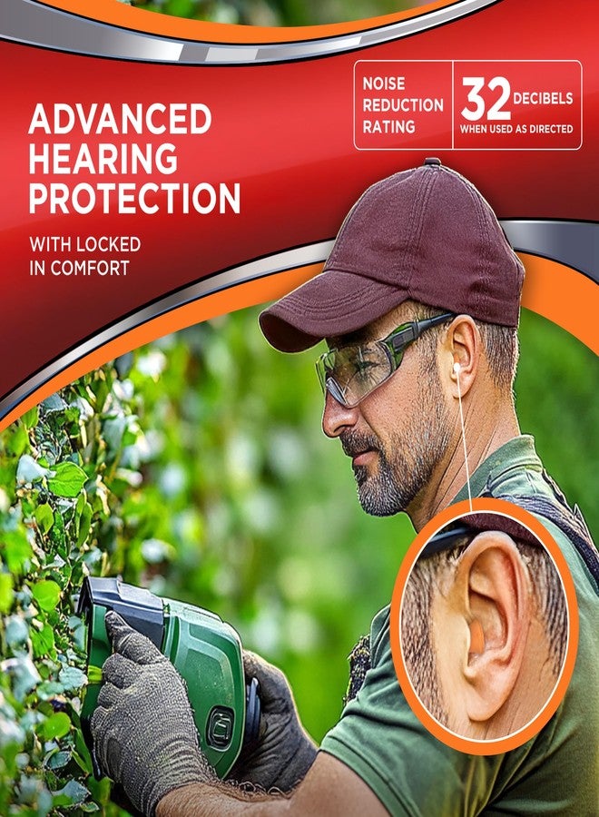 Hearos Advanced Protection Ear Plugs, Foam NRR 32, 10 Pair, Orange (5810) - Image 3